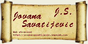 Jovana Savatijević vizit kartica